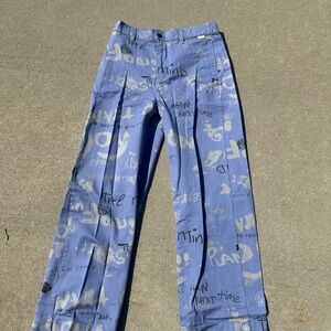 Urban Outfitters Blue and Gray Patterned Pants